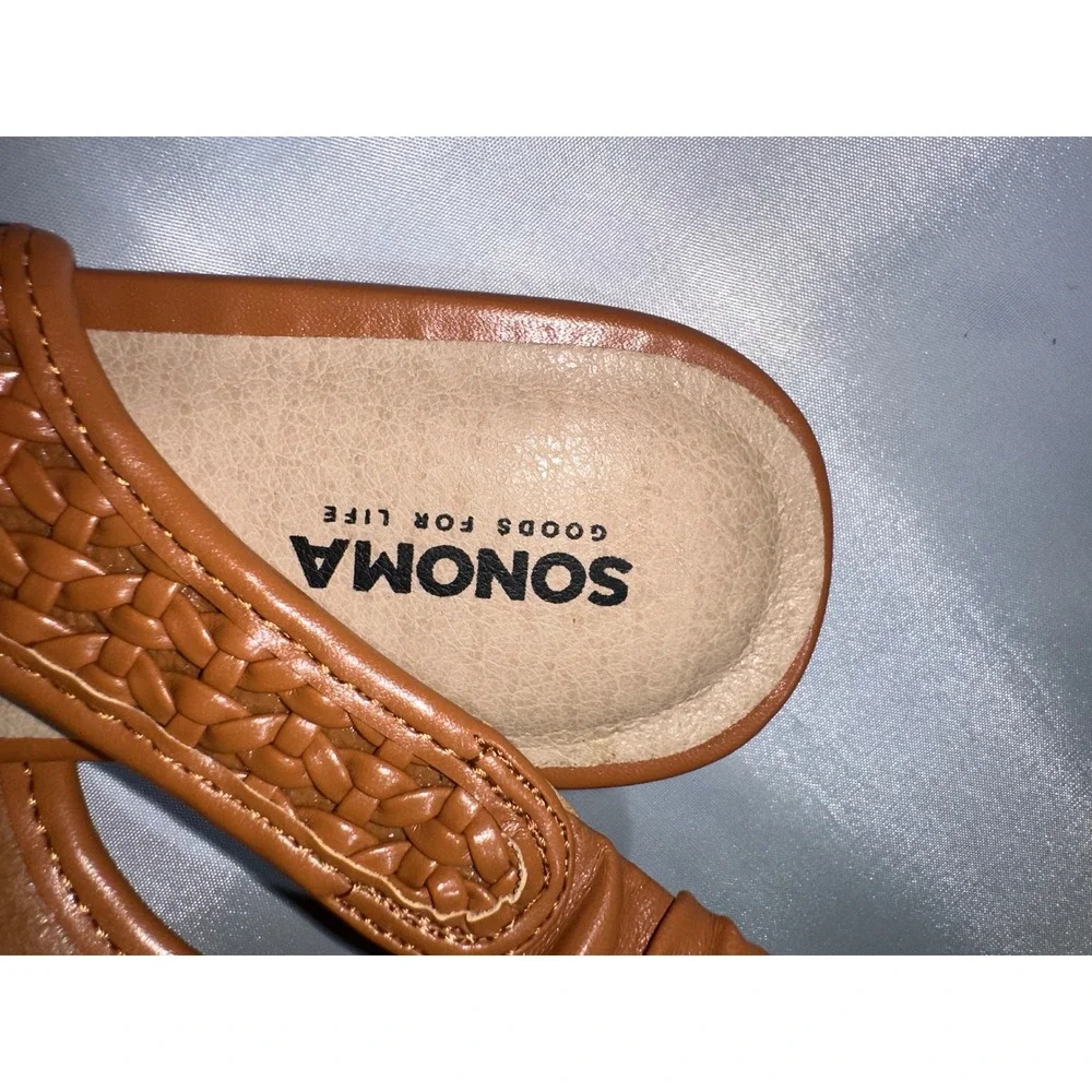 Sonoma Goods For Life Woven Slingback Flats Tan Brown JILLYTAN 7.5 MED